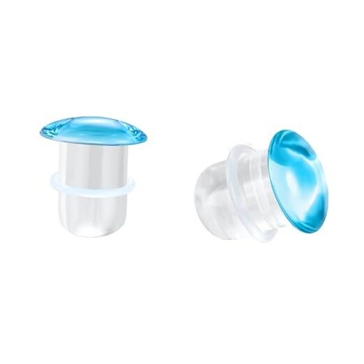 Glass Ear Stretching Kit Single Flare Plugs & Rubber Rings Unique 1mm 15mm Blue
