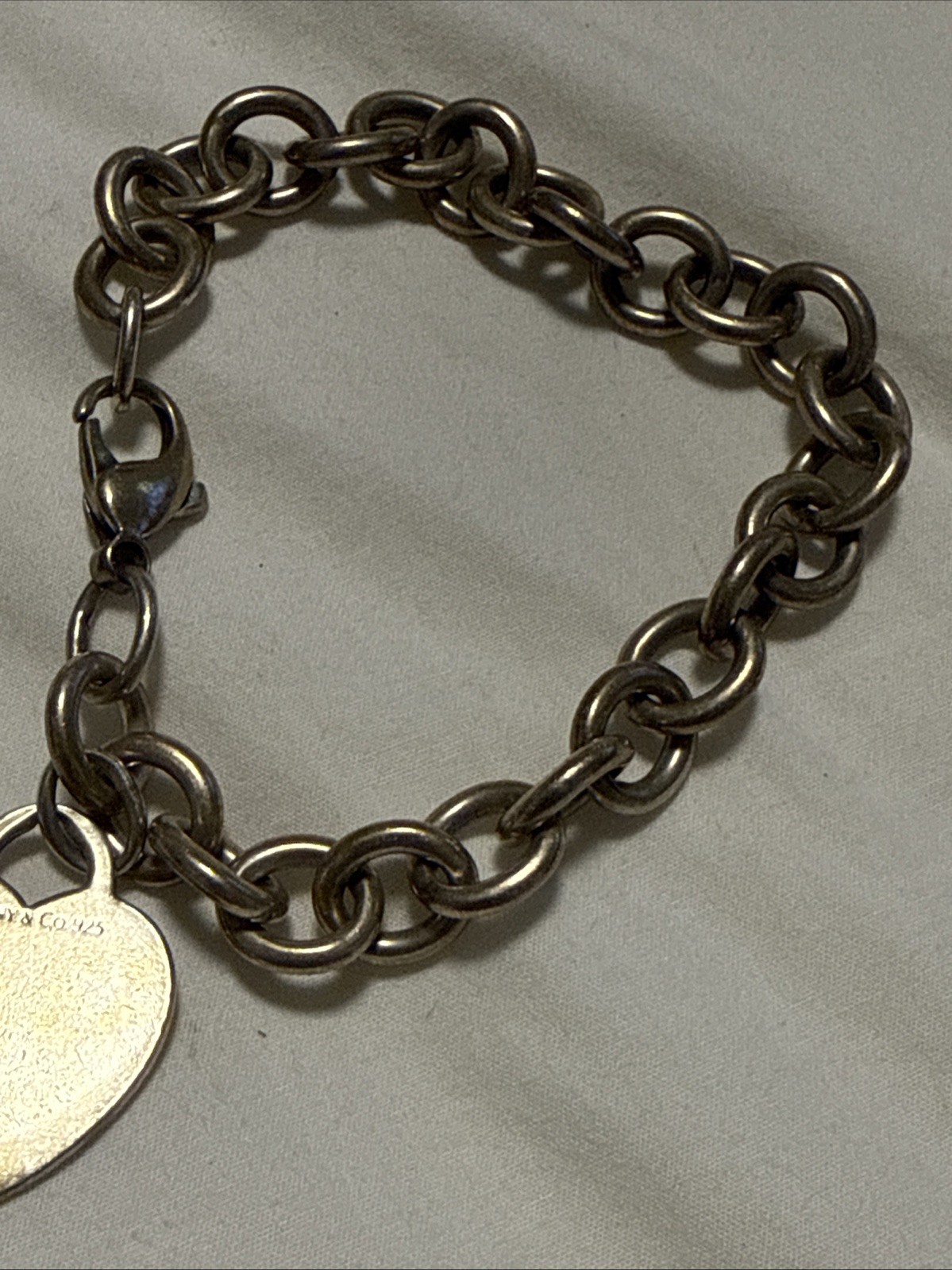 Tiffany & Co. Sterling Silver Heart Tag Bracelet Guaranteed Authentic