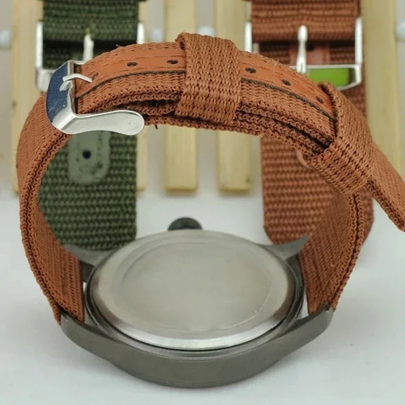 18mm 20mm 22mm 24mm Military Canvas Nylon Wrist Watch Band Strap Bracelet Sport