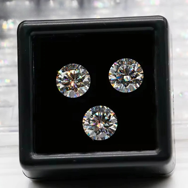 0.1-5ct GRA Certified D Color Loose Moissanite VVS1 Round Cut for Jewelry Making