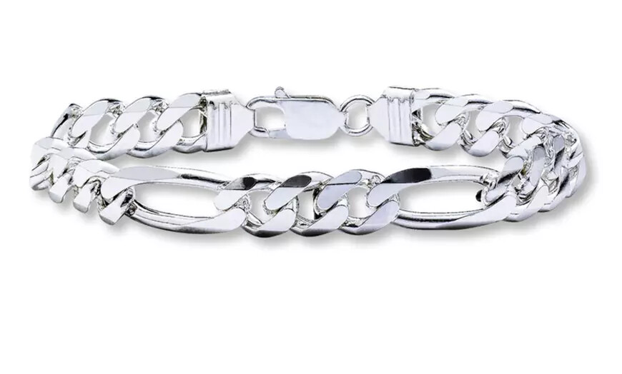 5.5MM Solid 925 Sterling Silver Figaro Bracelet Chain For Men & Women