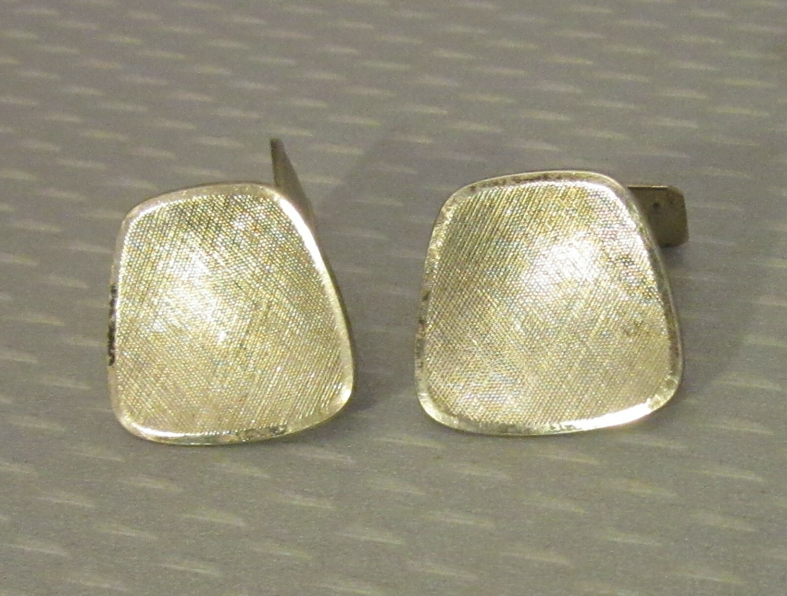 Modernist Vintage 835 Silver Cufflinks brushed satin finish European hallmarks