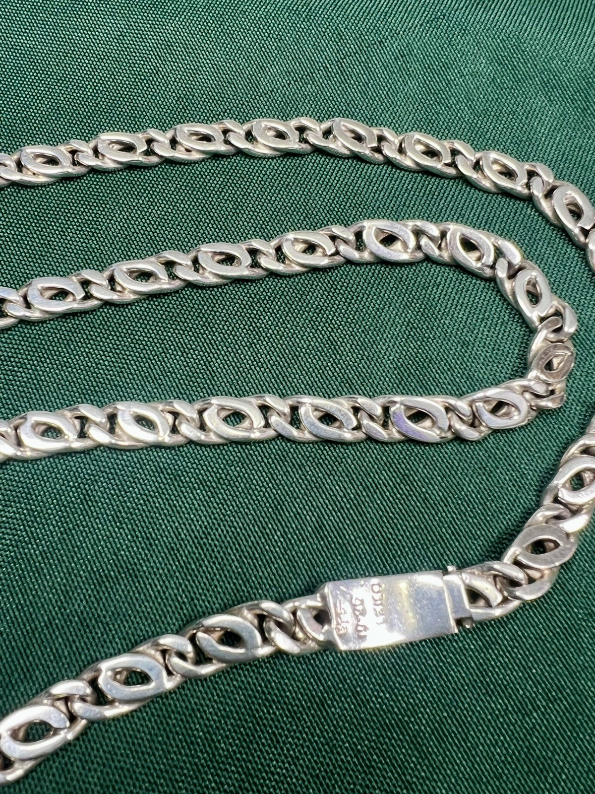 VTG MEXICO 925 STERLING SILVER ANCHOR SCROLL MARINERS CHAIN LINK NECKLACE 94g