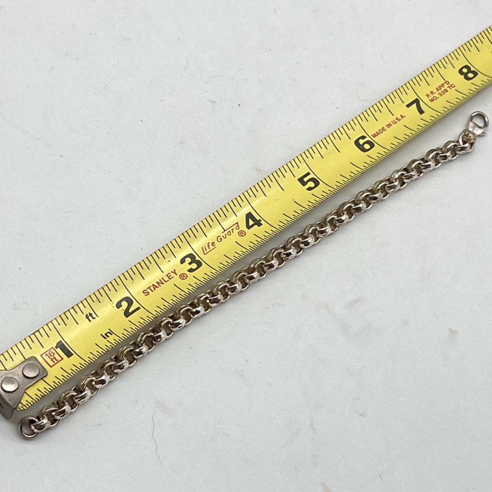999 Fine Silver Bracelet Chunky Rolo Belcher Links 25 Grams 7″