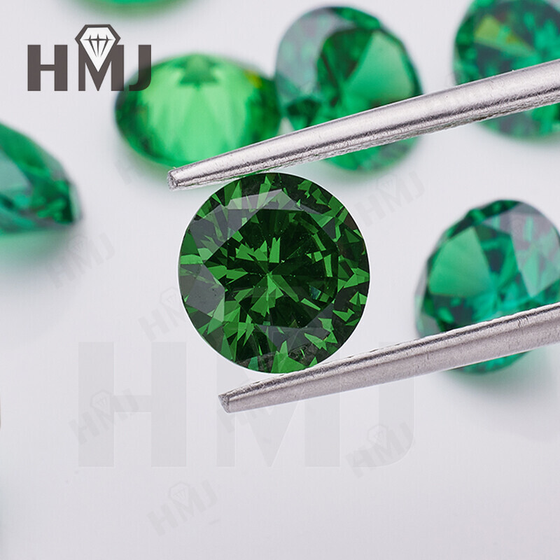 500pcs 0.8~15mm Round 3 Green Color Loose Cubic Zirconia 5A CZ Stone Jewelry DIY