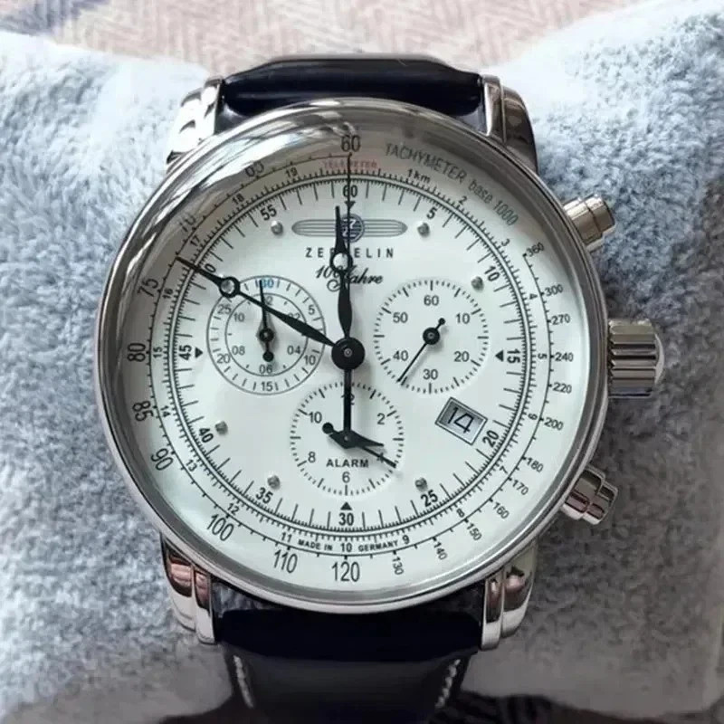 Men Luxury Business Casual Watch Leather Strap Airship Style Quartz Wristwatch