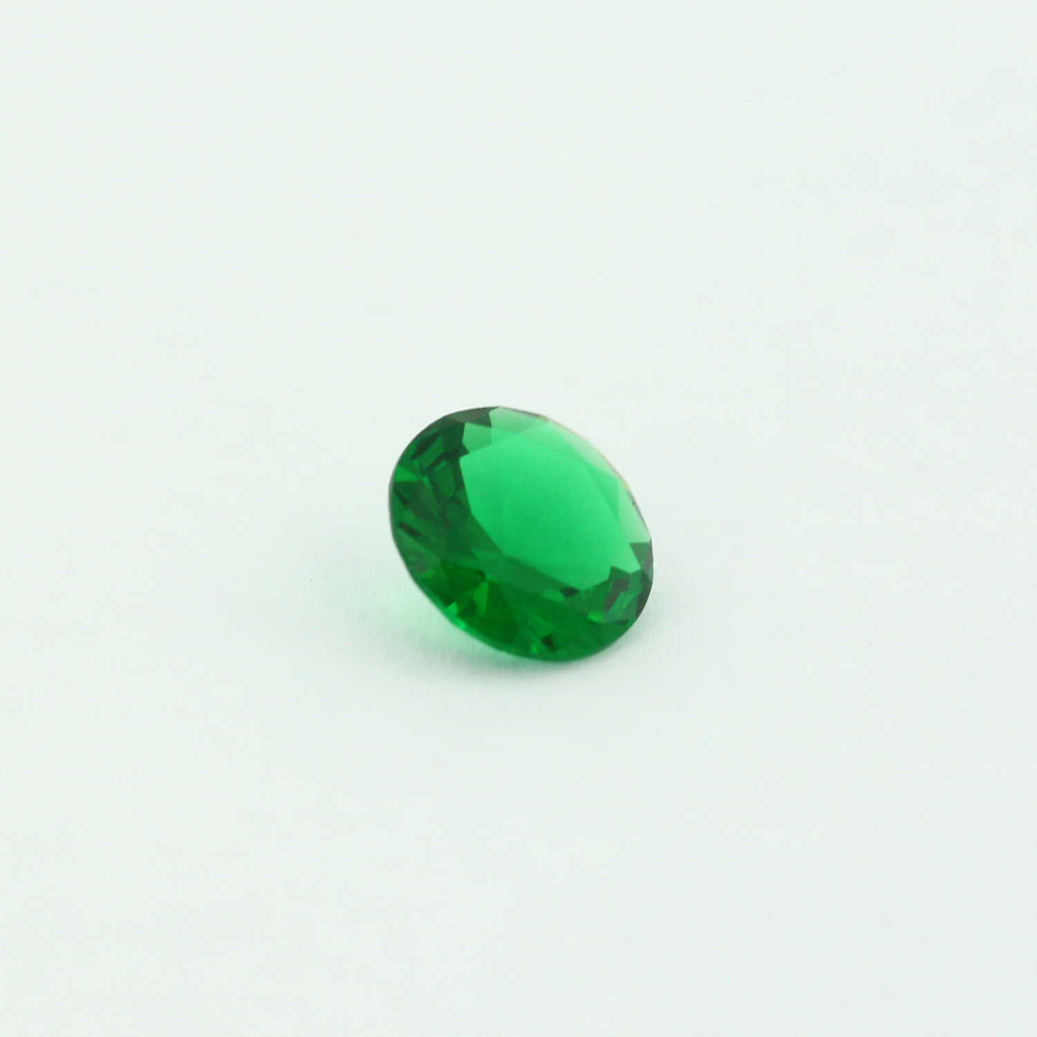 Loose Round Cut Emerald CZ Stone Single Green Cubic Zirconia May Birthstone