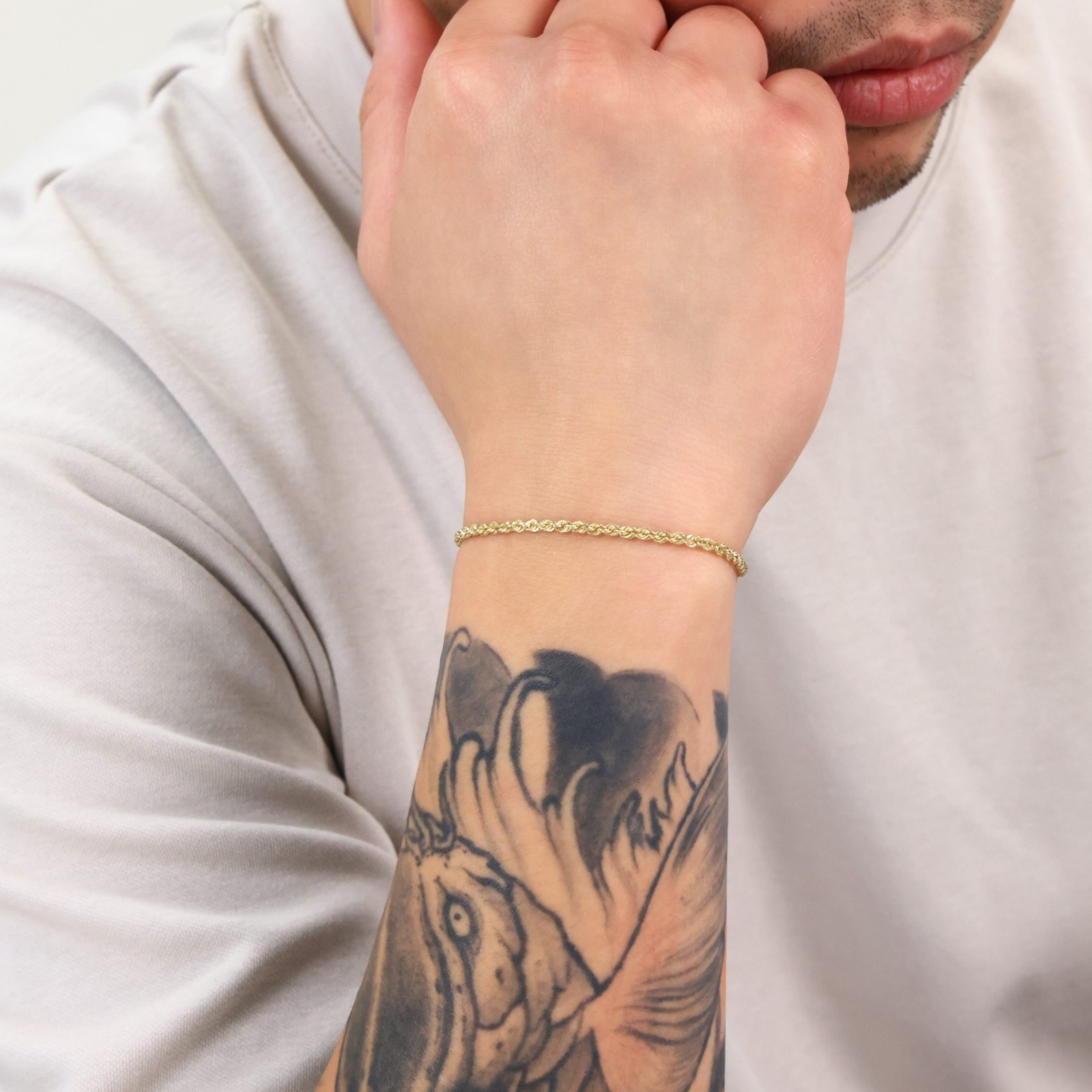 10K Yellow Gold 2.5mm Diamond Cut Rope Chain Bracelet Mens Womens 7″ 7.5″ 8″ 9″