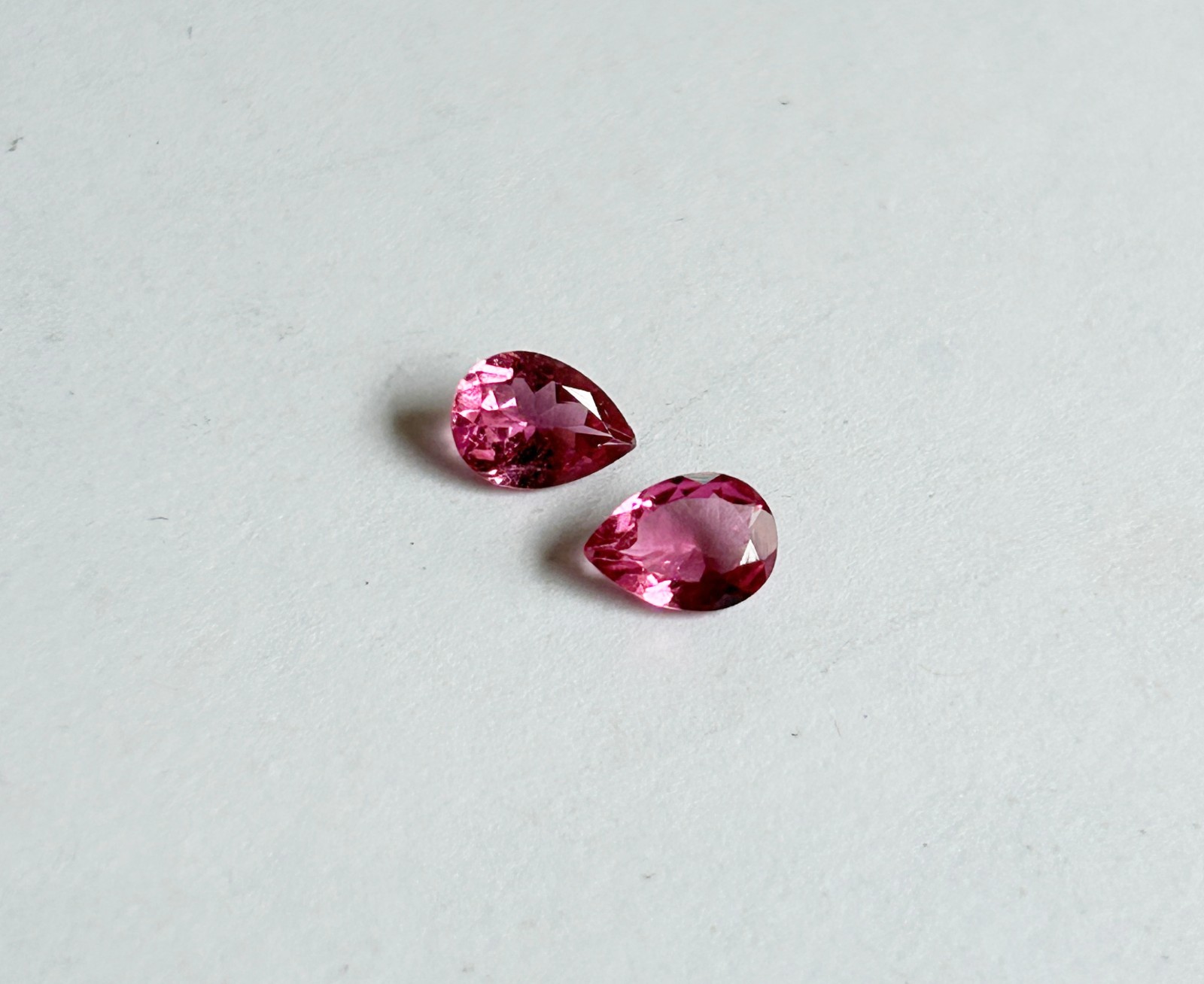 7×5 mm Pear Natural Pink Tourmaline Earring Pair matching stones pair Unheated