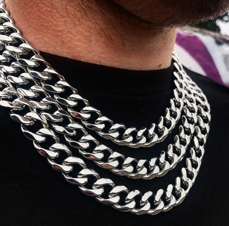 Solid 925 Sterling Silver Cuban Curb Chain Necklace Solid & Heavy Version