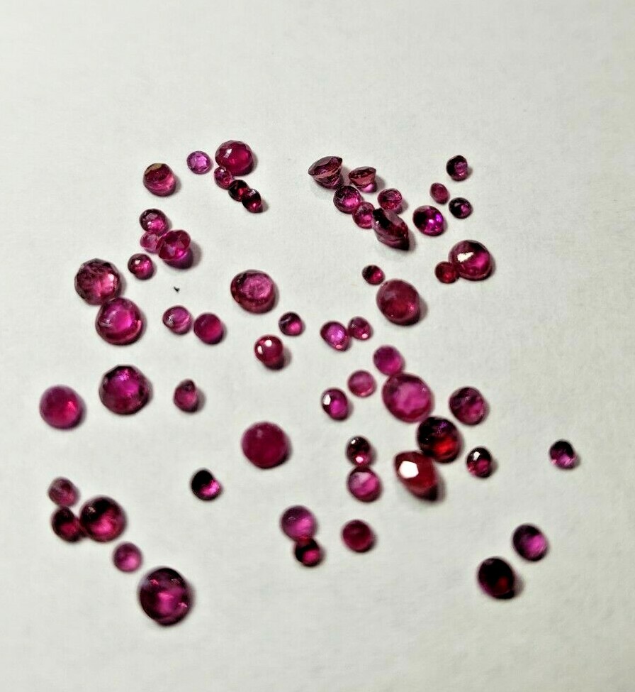 Red Rubies 1.4 – 2.75mm round natural red genuine rubies 3.00 carat lot