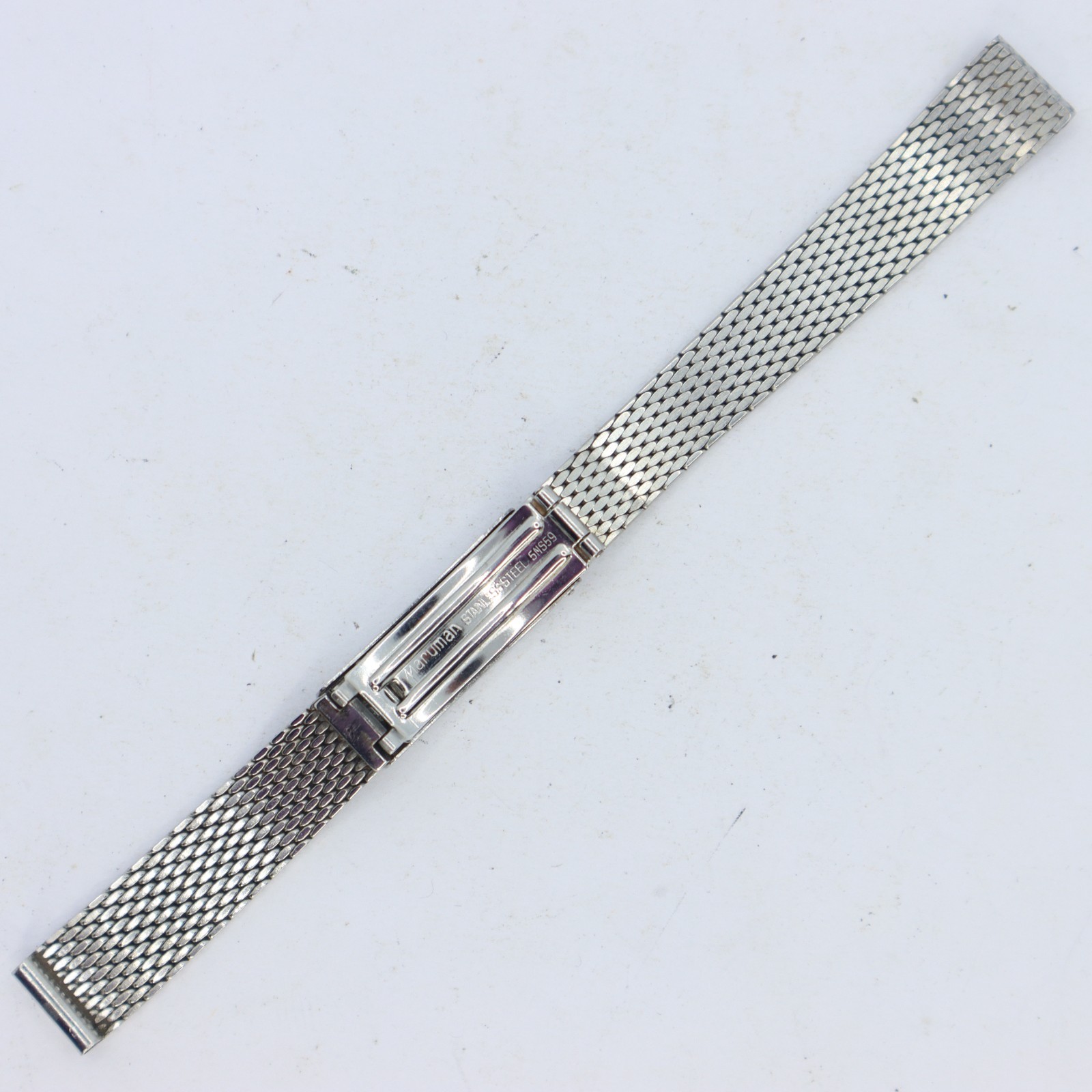 Vintage Maruman Ladies 12mm End Link 147mm Long Stainless Steel Bracelet