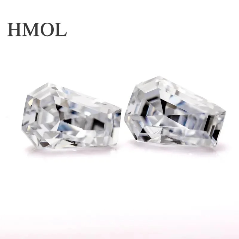 Fancy Cut Loose Moissanite Stones Coffin Shape D VVS1 Gemstones GRA Pass Tester