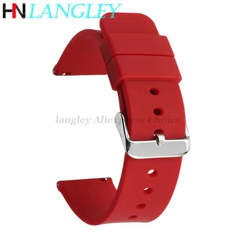 Silicone Watch Strap 14mm 16 18 19 20mm 21 22mm 24mm Waterproof Soft Rubber Band