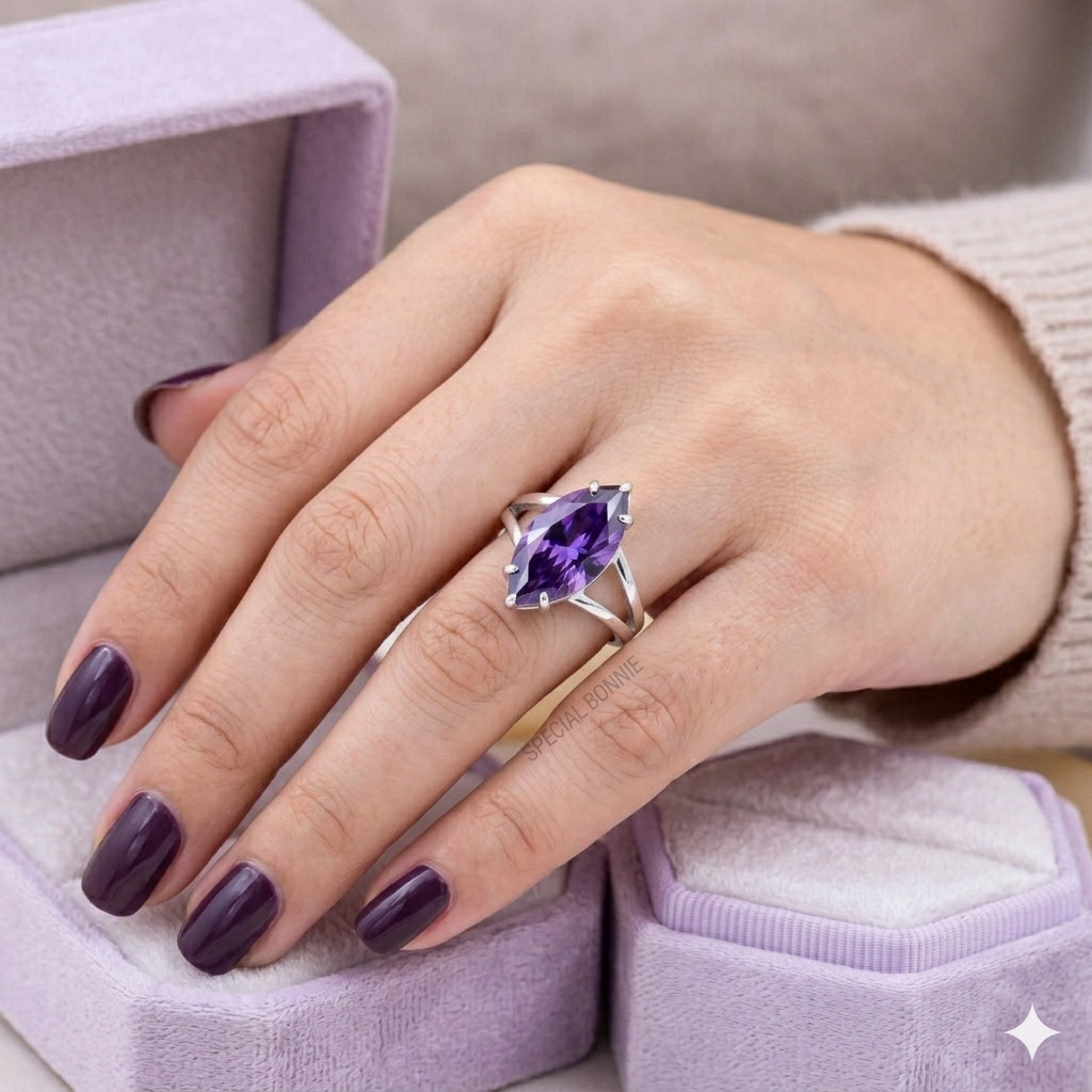 Elegant 3 Ct Certified Purple Diamond Solitaire Ring-Great Shine-Tariffs FREE