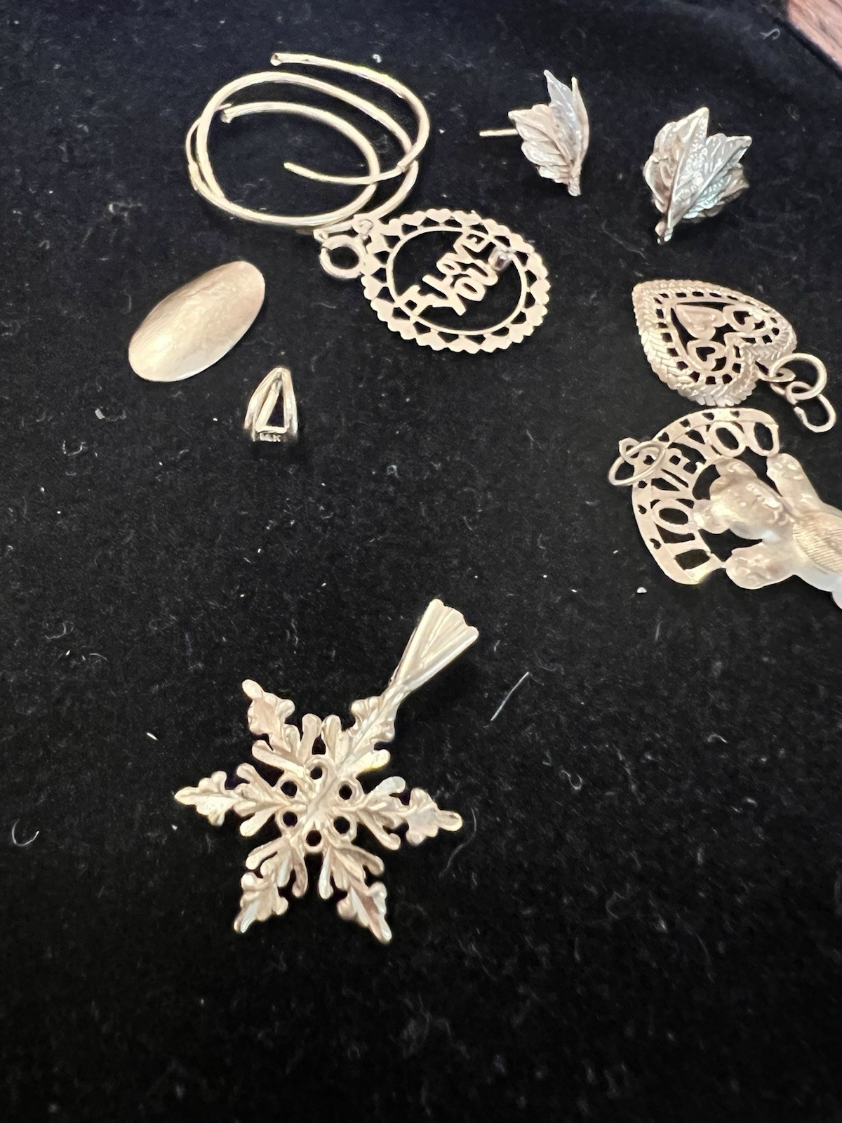 Mixed 14k gold FineJewelry: 9pc Charms, Pendants & Earrings see description