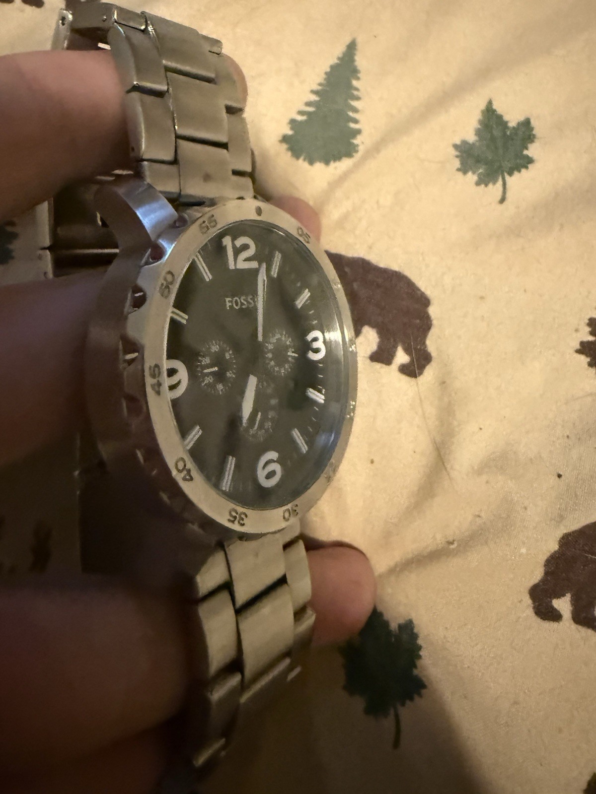 Fossil JR1353 Nate Chronograph Black Dial