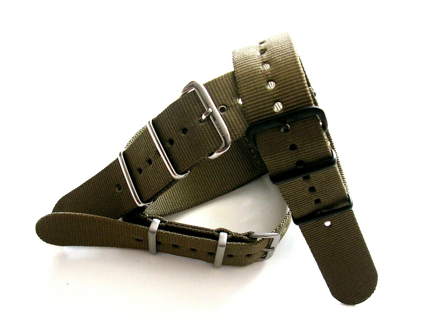 NATO G10 ® Khaki Green HD nylon Military Dive watchband RAF strap bond IW SUISSE