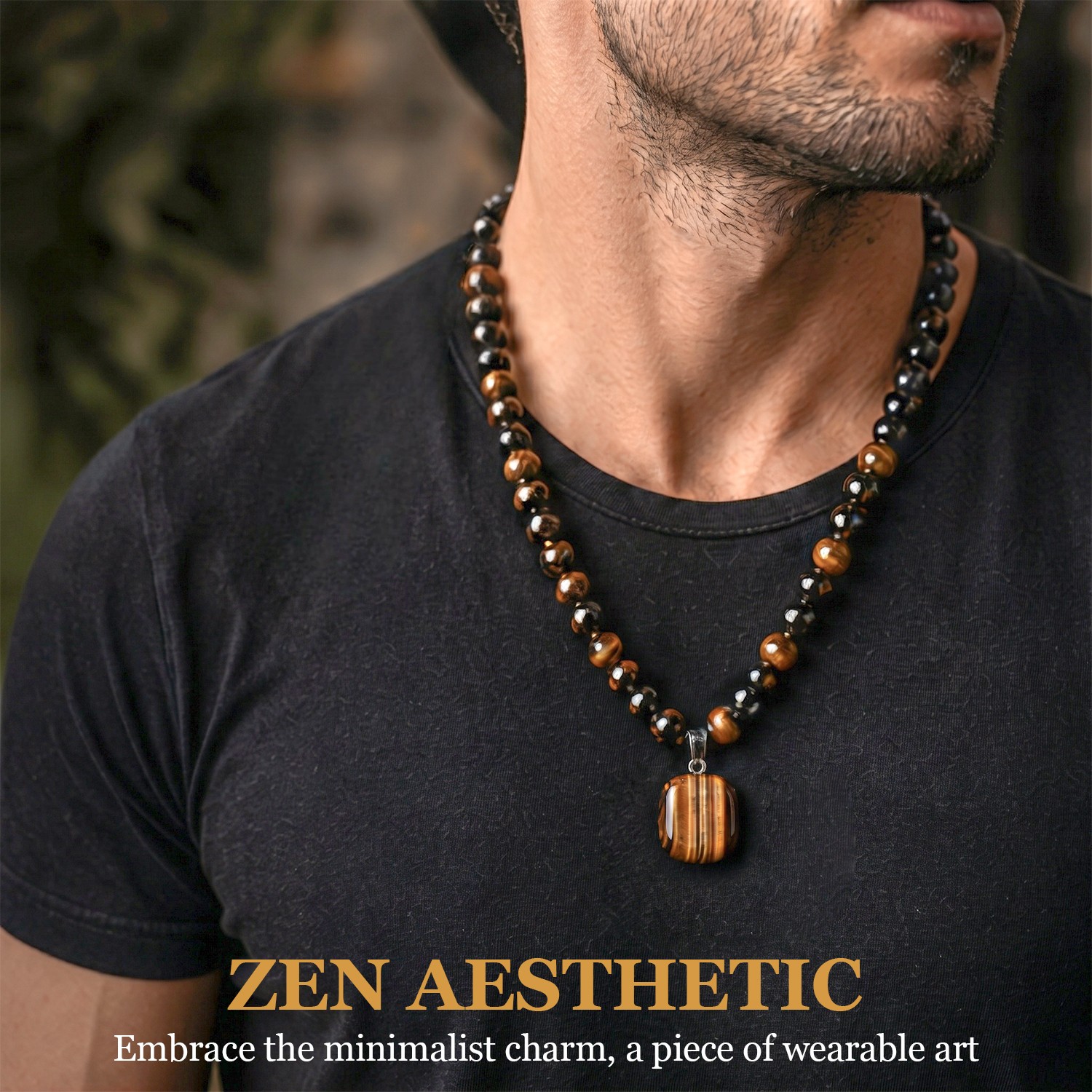 Money Attraction Necklace & Tiger Eye Pendant Healing Crystal Stone Jewelry Gift