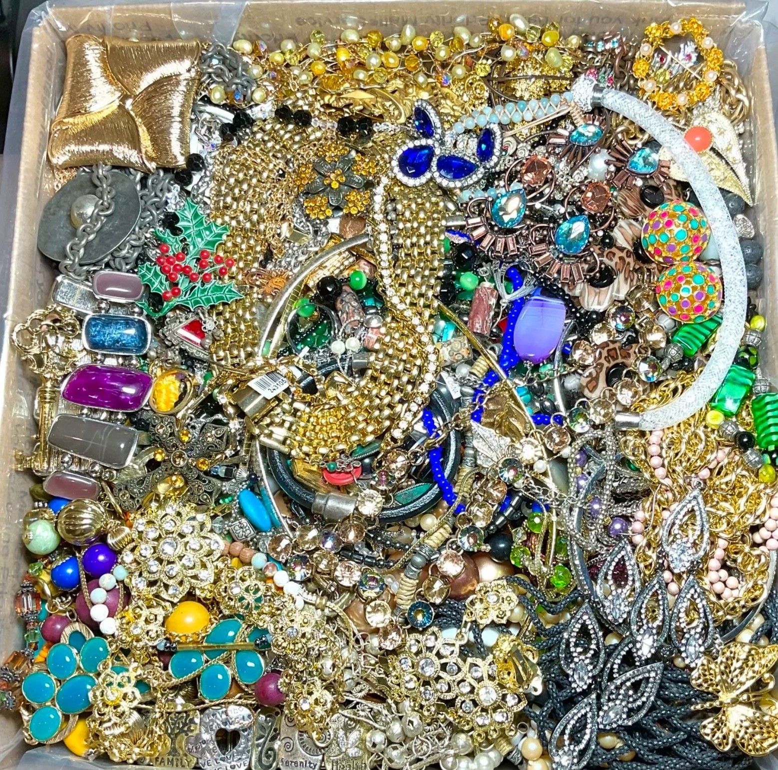 Jewelry Lot 3 Pounds Untested Huge Lot VTG to New Junk & Wear Resell Tangled In