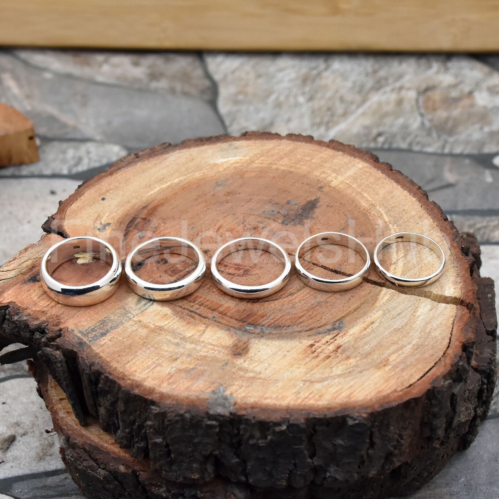 925 Sterling Silver Wedding Dome Band Plain Ring Width 2mm 3mm 4mm 5mm 6mm 8mm