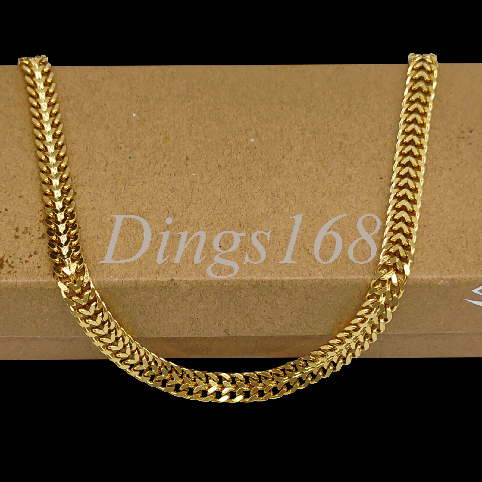 18K Yellow Gold Filled Tarnish-Free 14+2inch 6mm Wide Curb Choker Chain Necklace