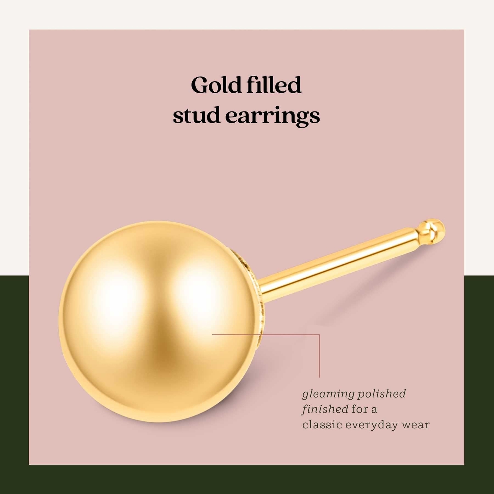 Kezef 14K Gold Stud Earrings for Women 14 k Real Gold Earrings, Solid Ball Fi…