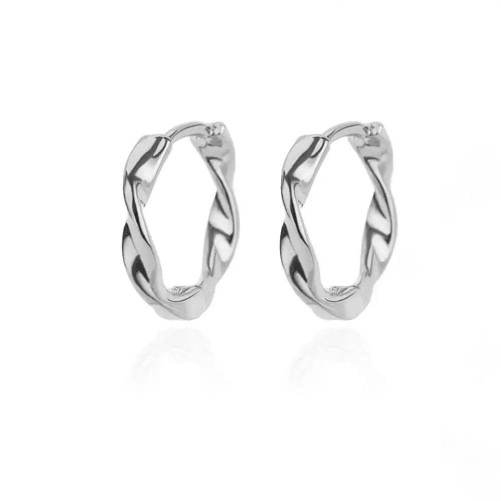 Huggie Hoop Earrings Women Gold Stainless Steel CZ Trendy Snowflake Flower