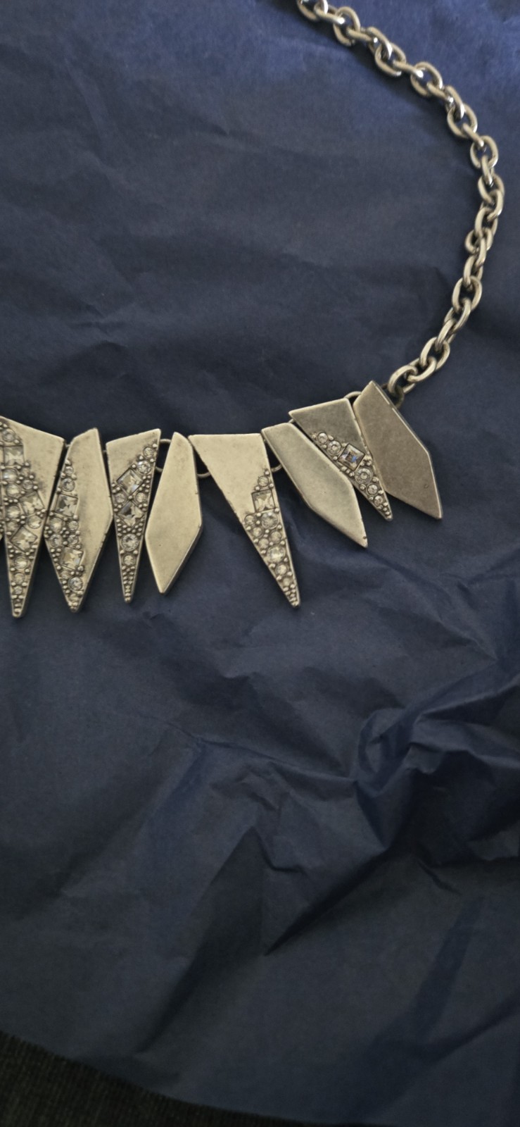 Swarovski crystal necklace, silver plated