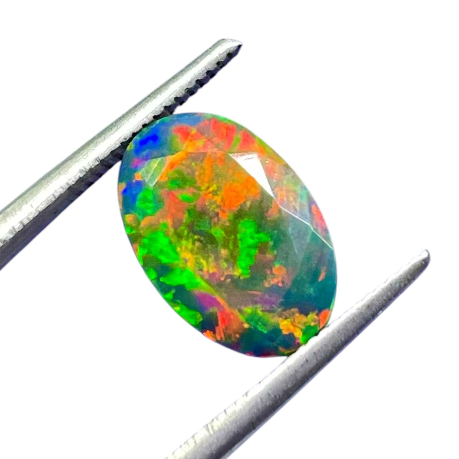2.25 Cts Natural Black Opal 12x8mm Oval Cut AAA+ Quality Flashy Loose Gemstone