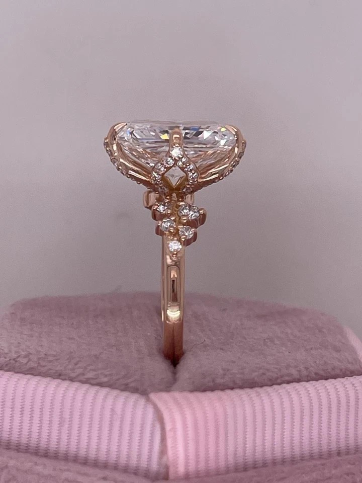 4Ct Radiant Cut Lab Created Stone Solitaire Wedding Ring 14K Yellow Gold Plated
