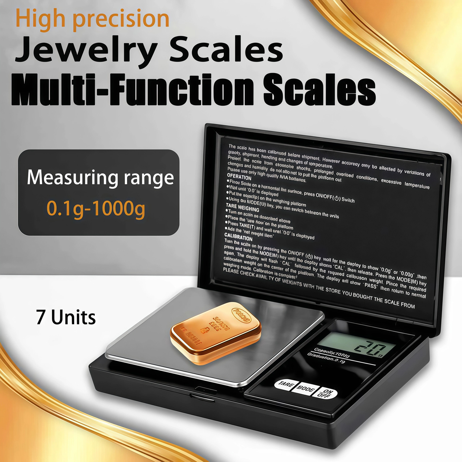 Digital Scale 1000g x 0.1g Jewelry Gold Silver Coin Gram Pocket Size Grain New