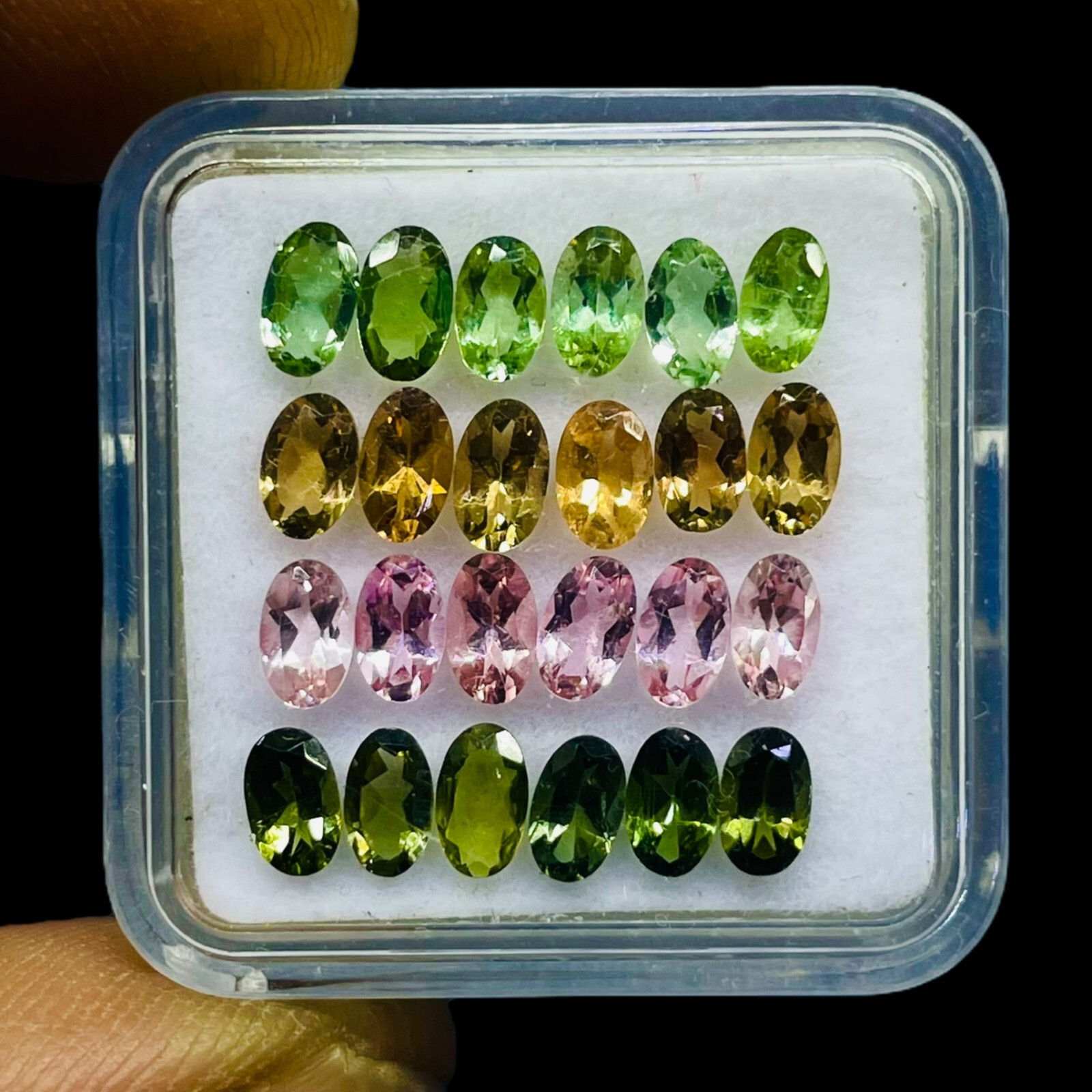 VVS 24 Pcs Natural Multi Tourmaline 5x3mm Oval Cut Loose Untreated Gemstones Lot