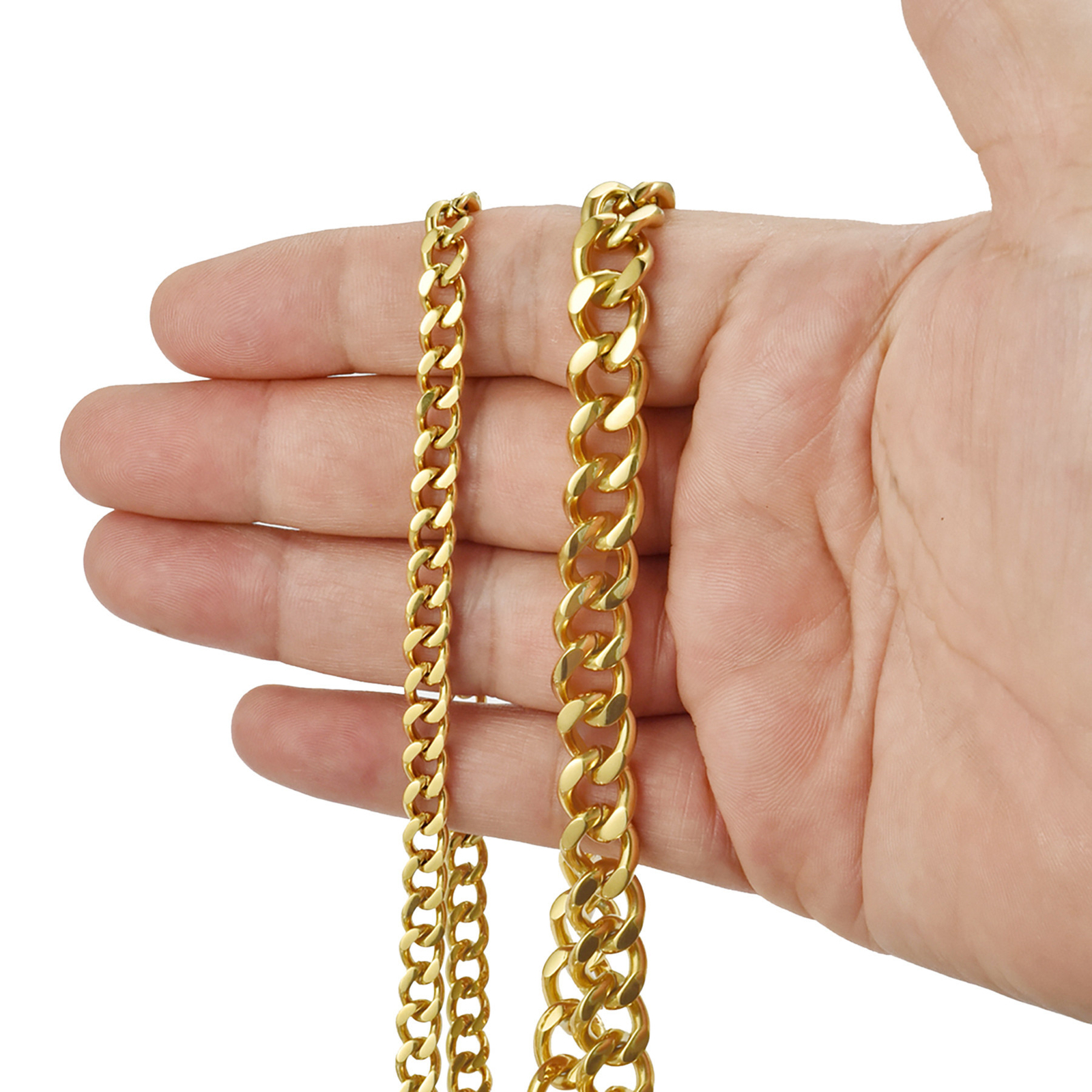 Men’s 6/10mm Wide Chunky Miami Cuban Necklace Chain Stainless Steel 14-26 inches