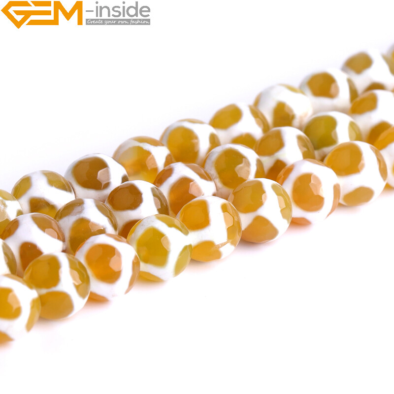 Natural Faceted Multi Color Strip Agate Loose Beads Jewelry Making 15” Strand
