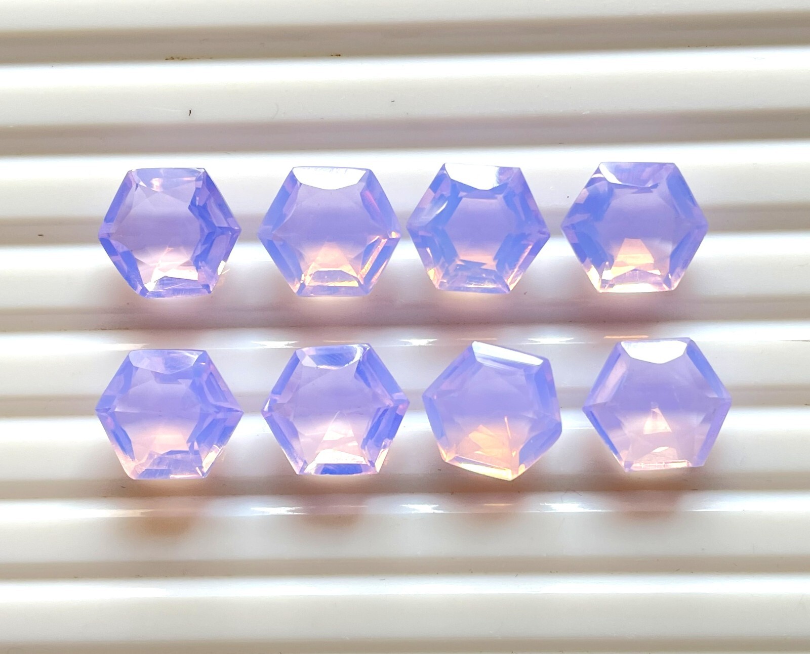 Beautiful Lavender Quartz Faceted Cut Hexagon Gemstone, Wholesale Loose Gemstone