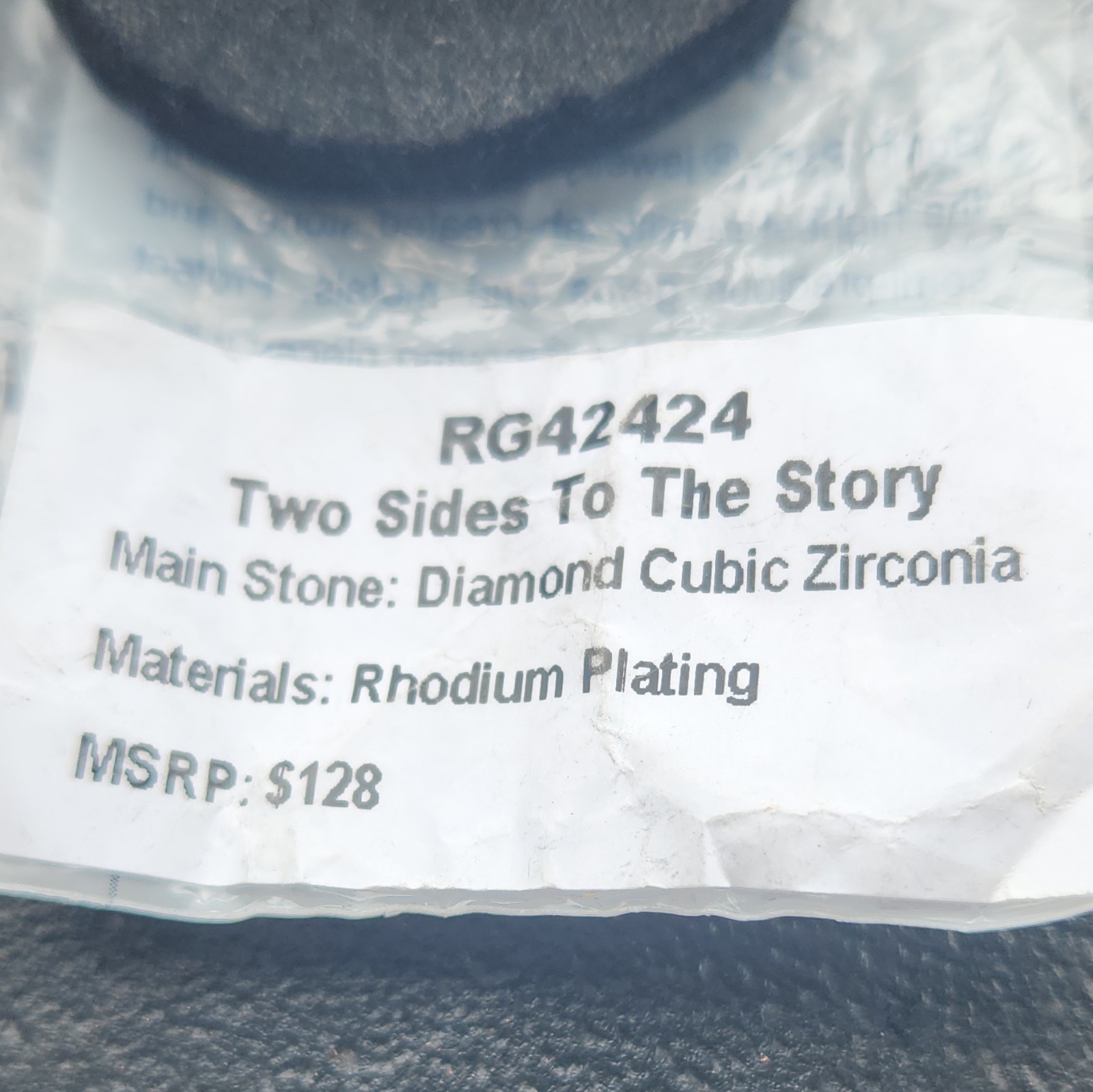 BP “Two Sides To The Story” RG42424 Sz 8 Rhodium Plated Diamond Cubic Zirconia