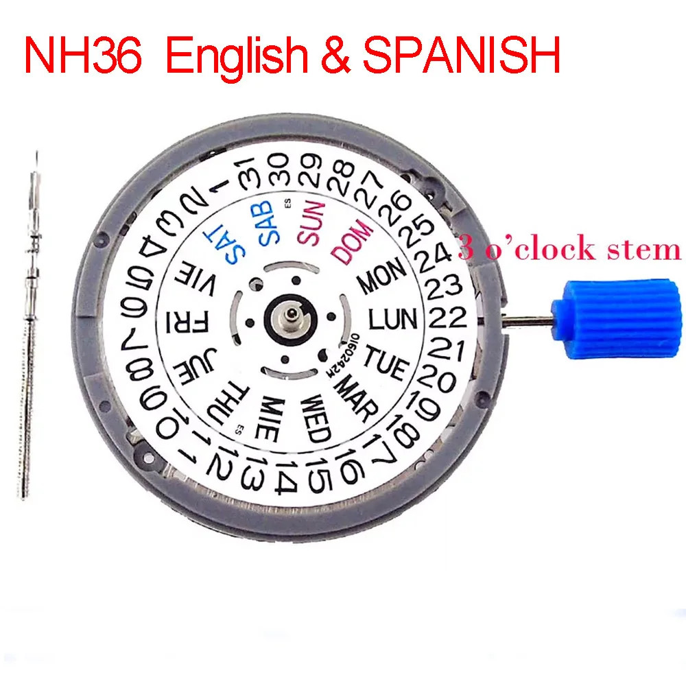TMI Japan NH35 NH05 Automatic Mechanical Movement Day Date Set High Accuracy