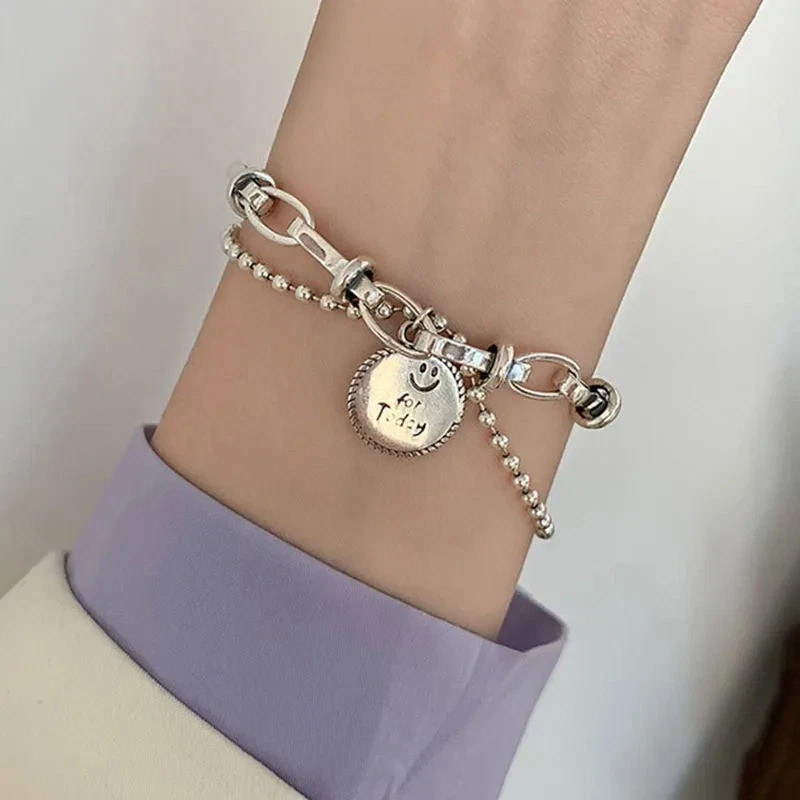 Solid 925 Sterling Silver Bracelet for Women | Vintage Handmade Simple Bangle