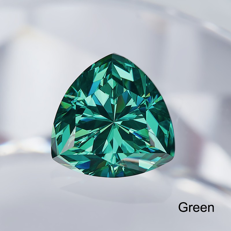 Colorful Rare Trillion Cut 0.1-5ct Moissanite Stone GRA VVS1 Jewelry Making