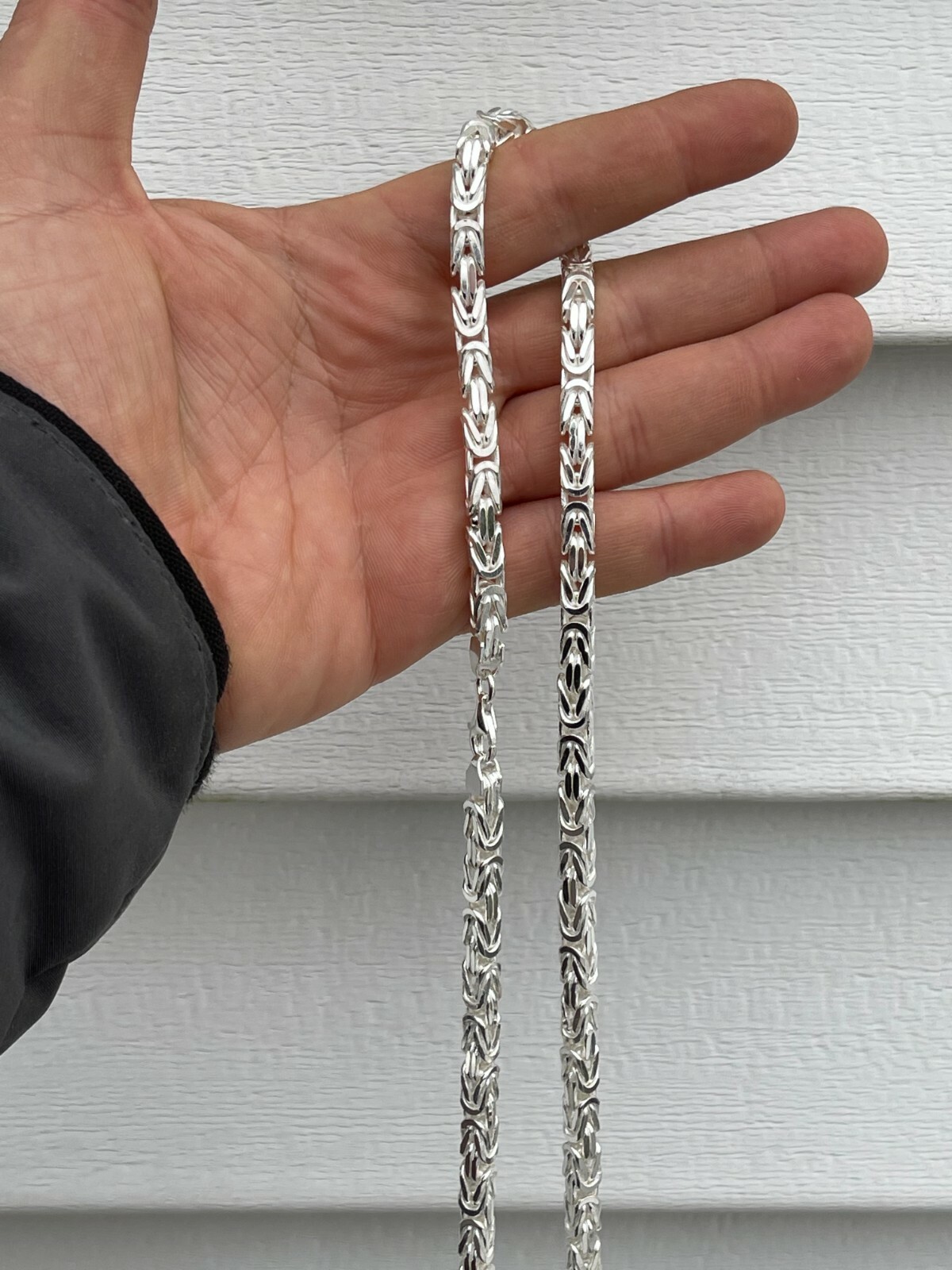 Men’s Byzantine Rope Chain Real Solid 925 Sterling Silver Necklace 6mm 18″-30″