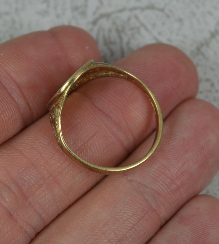 DEAREST 9 Carat Gold and Gemstone Acrostic Signet Ring
