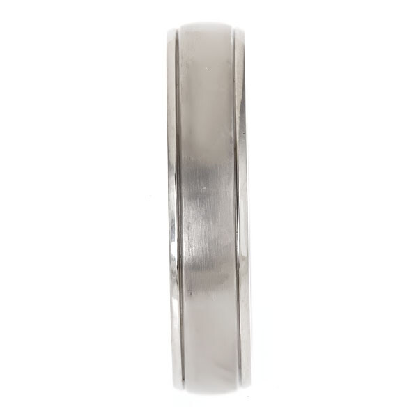 5mm or 7mm Brushed Polished Grooved Edges Titanium Wedding Band Comfort Fit Ring