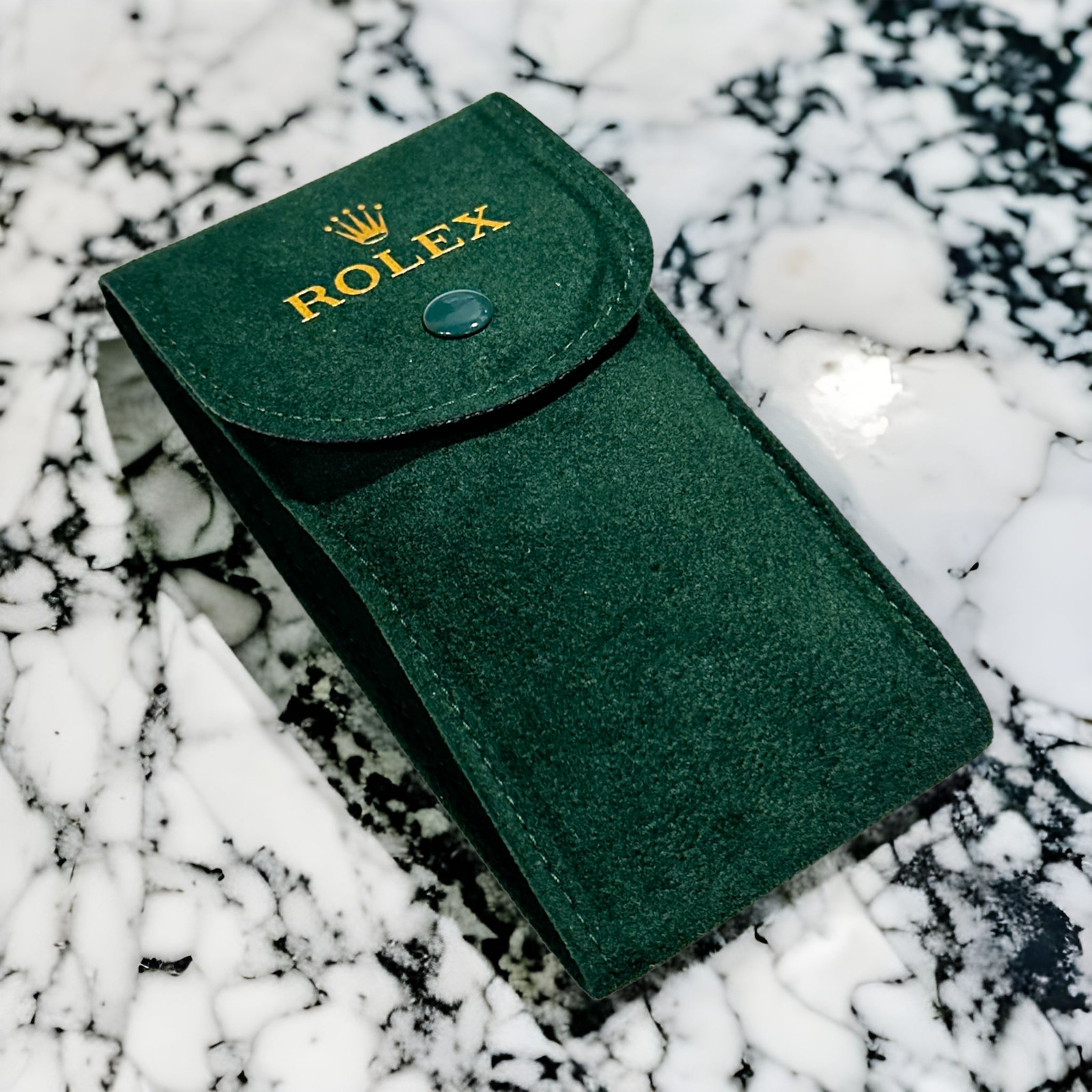 ROLEX GREEN SOFT VELVET TRAVEL POUCH – 1PC – SERVICE POUCH W/ INSER