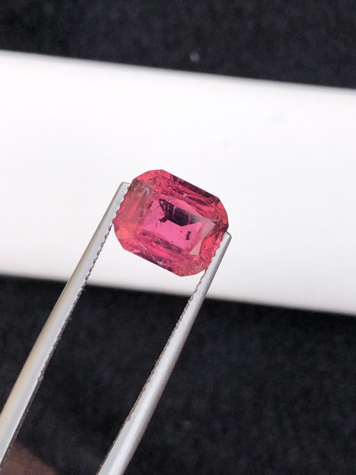 3.80 Cts Rubellite Tourmaline | Step Cushion Cut | Slightly Included