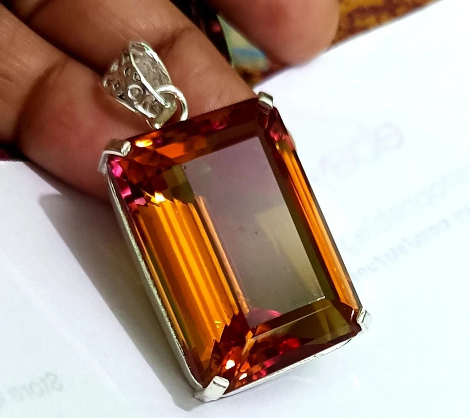 Natural Alexandrite Color Change LG Gemstone 90.30 Ct+ 925 Solid Silver Pendant