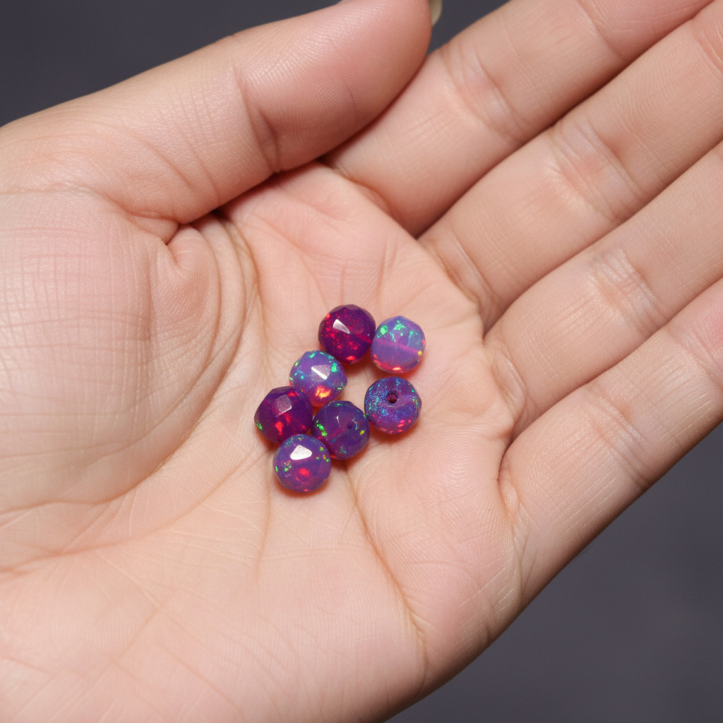 Ethiopian Fire Opal Beads 4-5mm Faceted Rondelle Gemstone Beads 8inch Strand