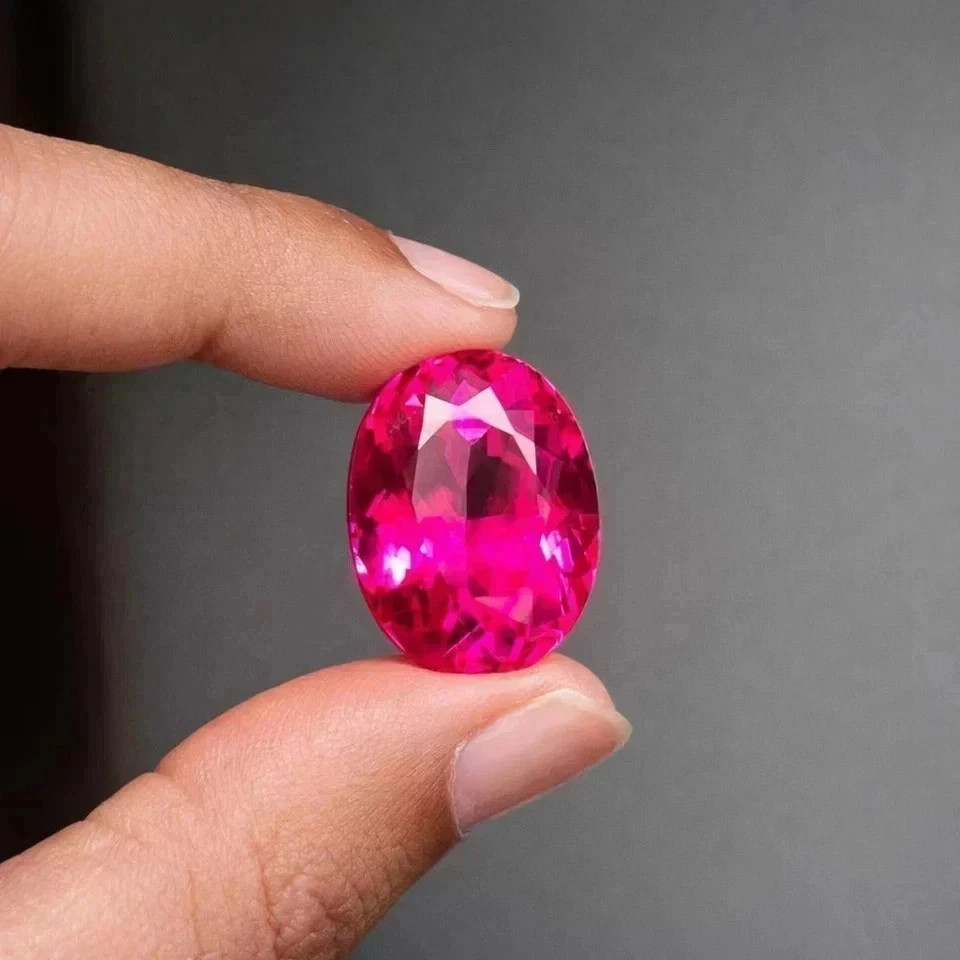 AAA 17.38 Ct Natural Elegant Ceylon Oval Pink Sapphire Loose GIE Certified Gem
