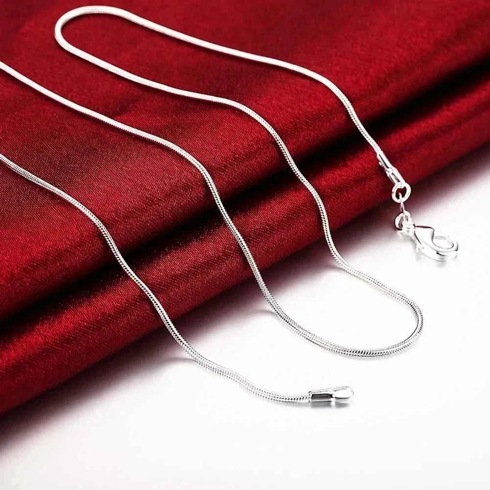 10PCS wholesale 925 sterling solid silver 1MM 16-30inch snake chain necklace