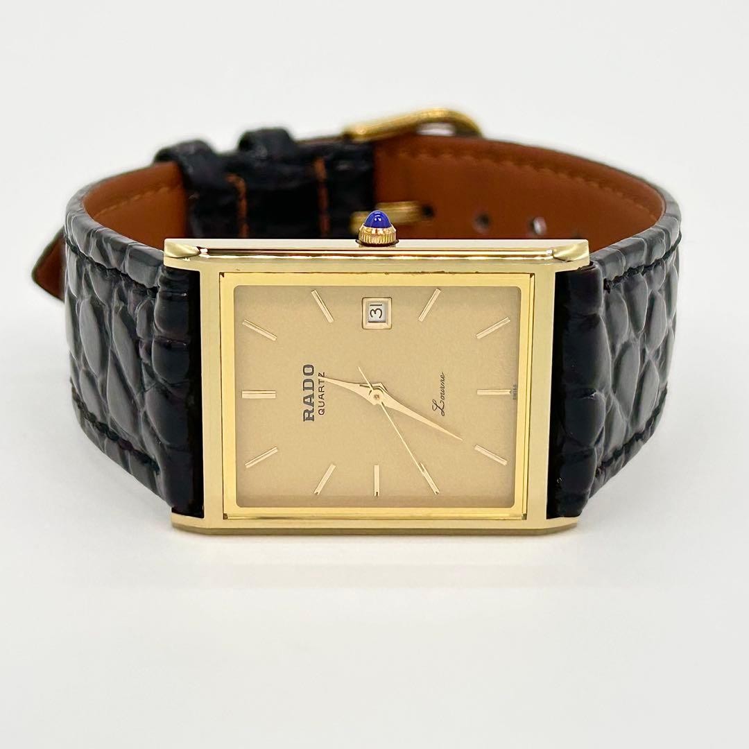 Rado Louvre 111.9528.9 Black Quartz Wristwatch Japan 0714189